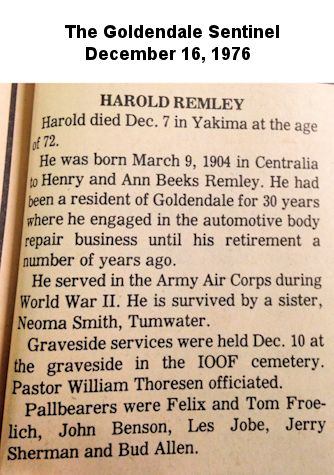 Harold Remley obituary