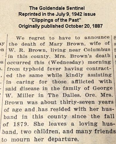 Death of Mary Brown