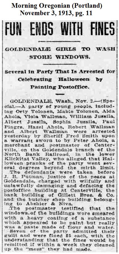 Halloween Pranks in 1913