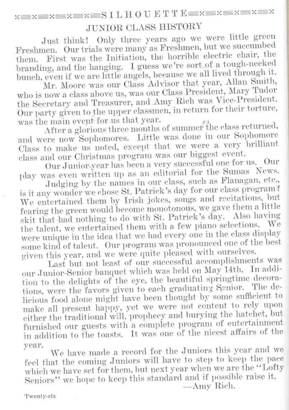 Junior Class History